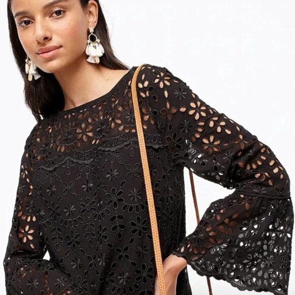 NWT J. CREW Scalloped Eyelet Lace Cutout Lace Shift Dres - Picture 3 of 10
